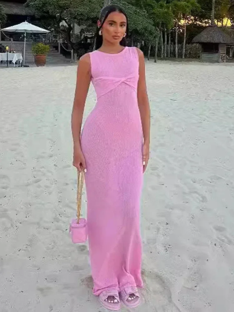 Pink Twist Bodycon Dress
